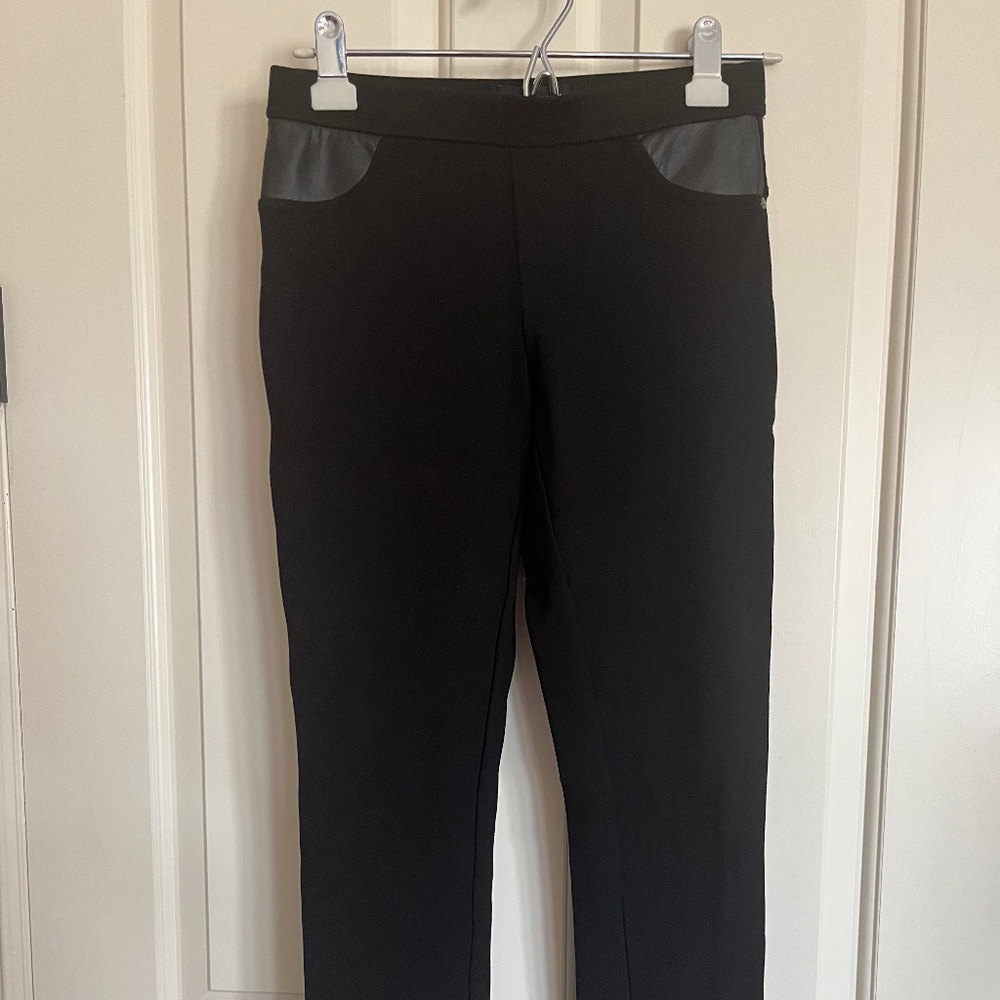 DKNY XS Stretch Skinny Jeans with faux leather pockets